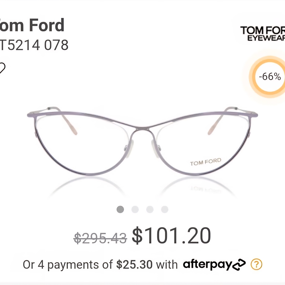 Tom Ford Cat-Eye Metal Glasses in Light Silver-Lilac